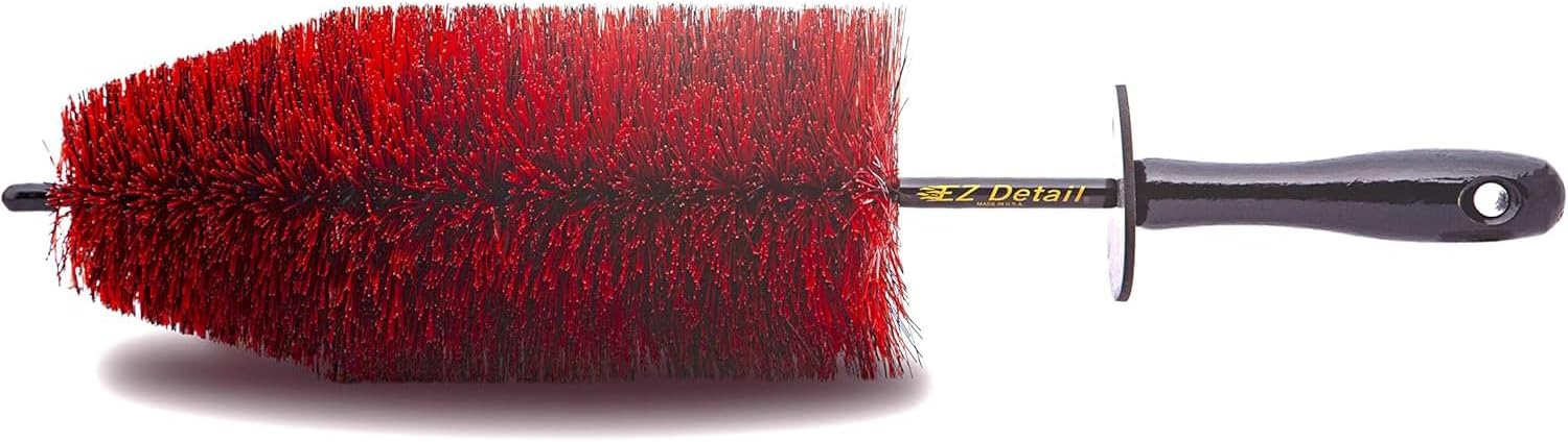 Brush Big - Red - Wheel Rim Cleaner for Cars, Bike, Trucks, Motorcycle, and Other Vehicles. Non-Scratch Auto Detailing Tool, Easily reaches Nook and Crannies