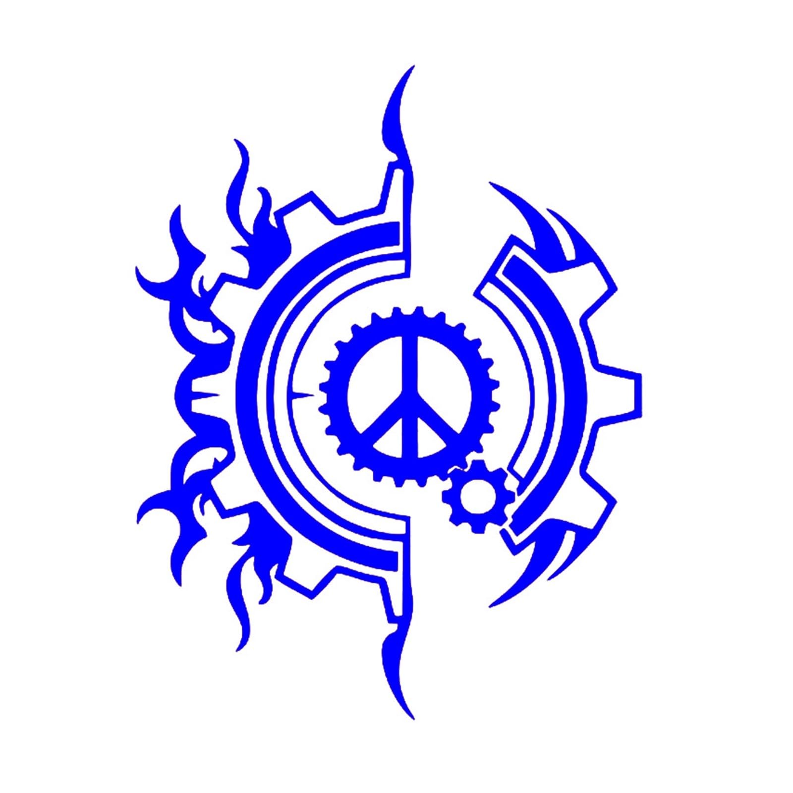 Car Stickers Vinyl Decal Steampunk Style Car Body Window Decorative Accessories Motorcycle Decorative Accessories Creativity(Blue,23x30 cm)