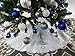39.5" White Christmas Tree Skirt with Silver Sequin Trim