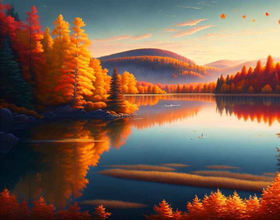 Toile paysage d'automne 58x90 cm SERENDIPITP pour habiller un mur vide sans effort