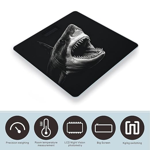 Báscula Digital Black Shark Head para Peso Corporal con Pantalla LED miniatura 3