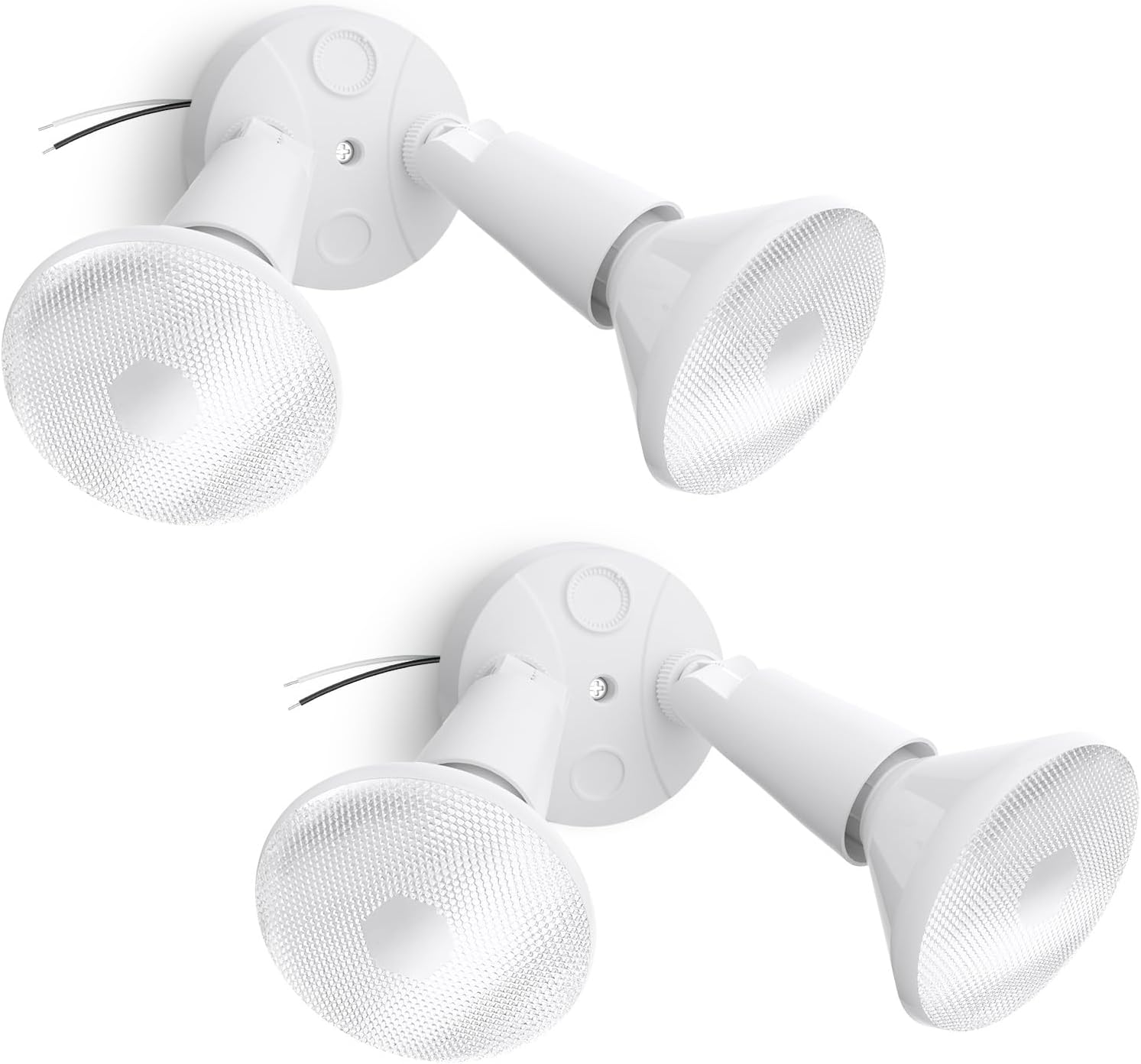 Onforu 2-Pack Adjustable Twin PAR Holder, Outdoor Flood Light Fixture Max 300W (Bulbs Not Included), Switch Controlled Security Lights, Exterior Flood Lighting for Garage, Driveway, Porch