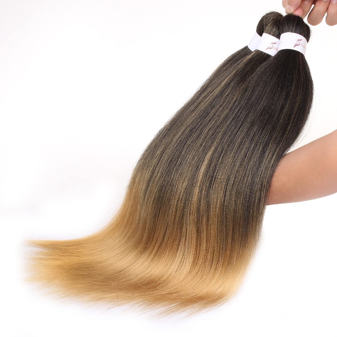 Leeven 8 Packs Braiding Hair Extension Pre Stretched 16 Inch EZ Braiding Hair for Woman Kanekalon Goddess Box Braid Hair Extensions /T27# - Image 2