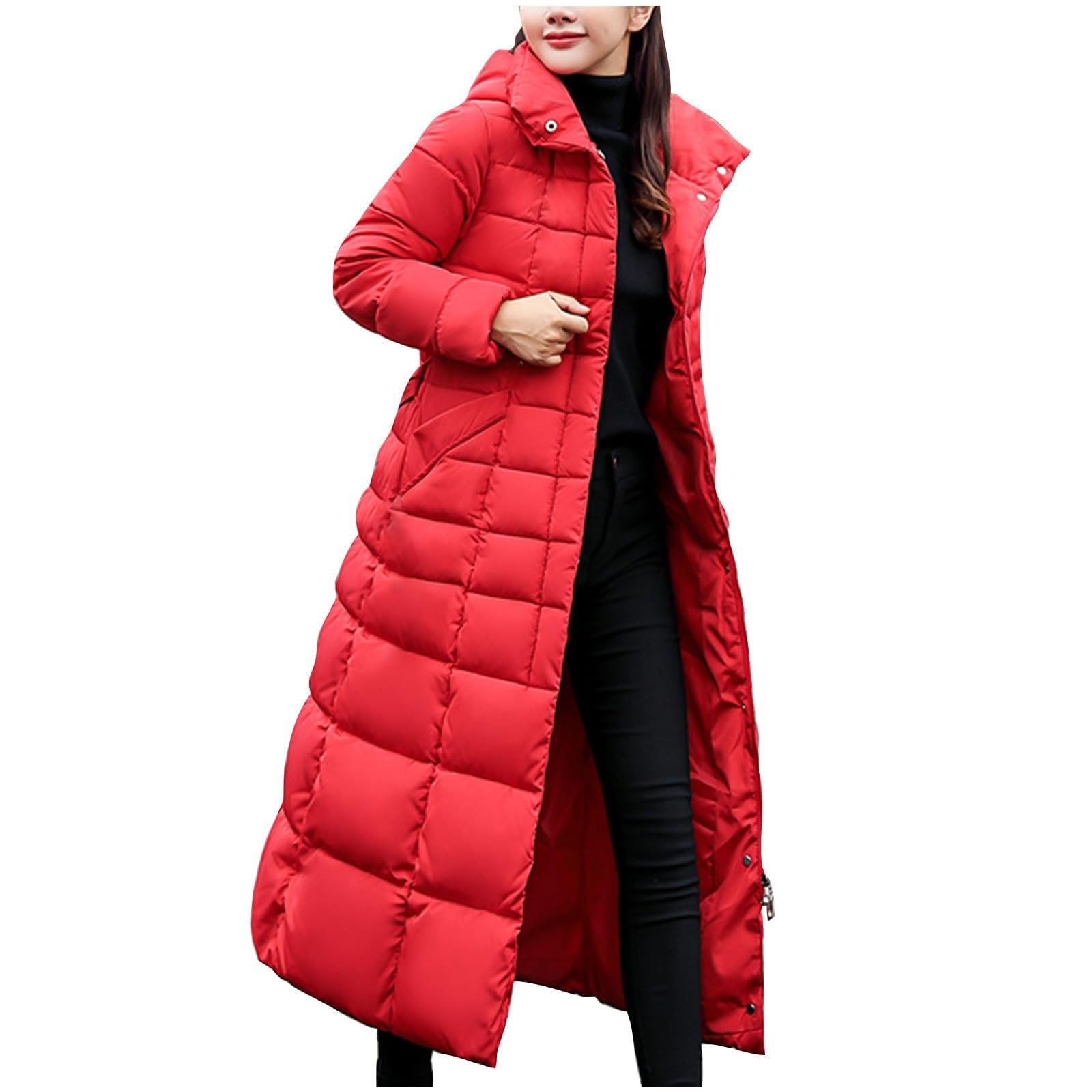 Giacche invernali per le donne Uk Piumini lunghi per le donne con cappuccio imbottito spesso giacca trapuntata da donna plus size invernale caldo parka cappotto impermeabile leggero slim fit piumino