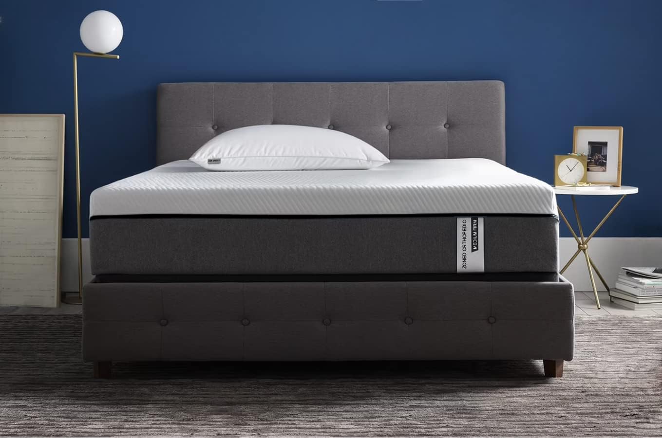 LOOM & NEEDLES Orthopedic Mattress | 5 Zone Cooling Gel Medium Firm Memory Foam Orthopaedic Mattresses | 5 Inches Single Size Gadda with Temperature Control Technology | 75x36 Inch
