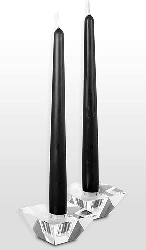 Miniatura 8 de Hyoola Paquete de 12 velas altas cónicas  Vela negra sin goteo de 10 pulgadas sin perfume  Cera de parafina con mechas de algodón  8 horas de tiempo