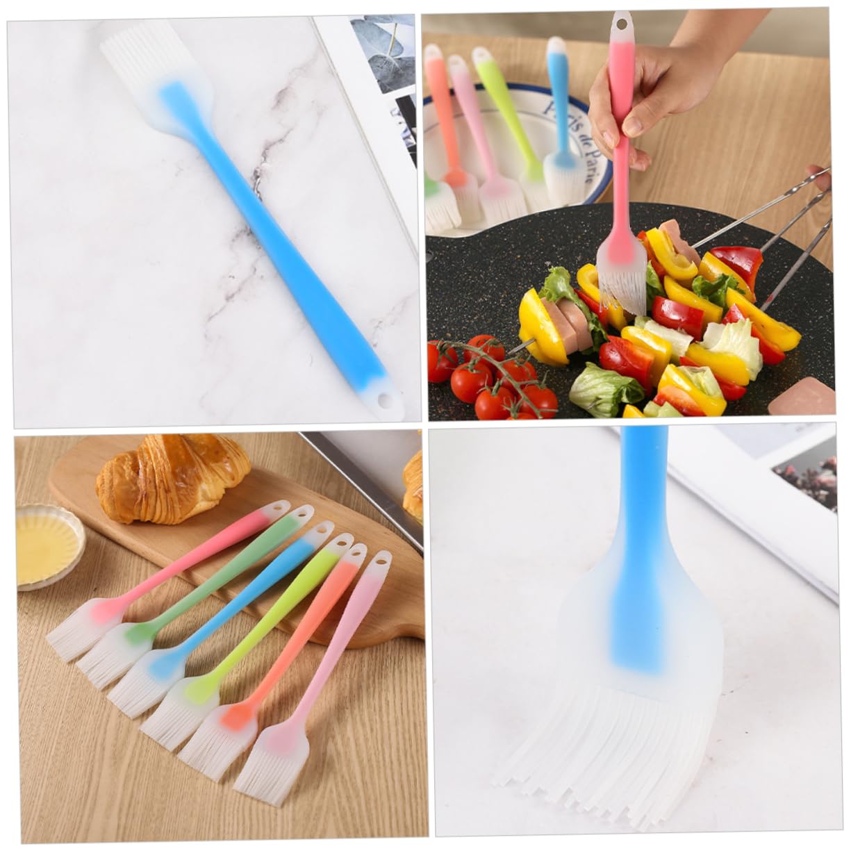 5 Sätze Silikon Grillpinsel Geschirrpinsel Barbecuepinsel Bäckerpinsel Zum Bestreichen Von Backteig Küchenpinsel Zum Herstellen Von Gebäck Pinsel Zum Kochen 4 Stücke * 5