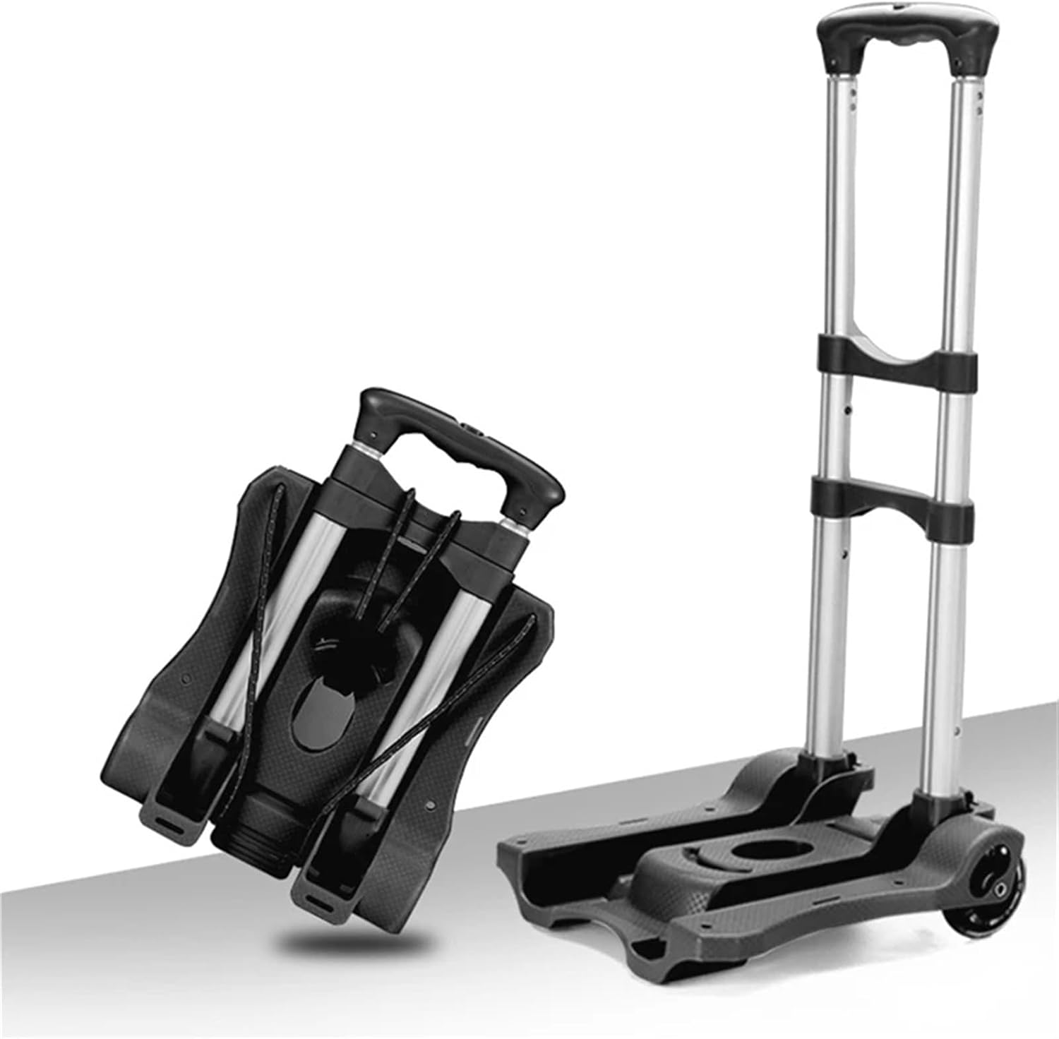 Heavy Duty Foldable Trolley Cart Portable Folding Hand Truck for Luggage & Shopping Durable Travel Barrow Cart for Home Use (Blue)