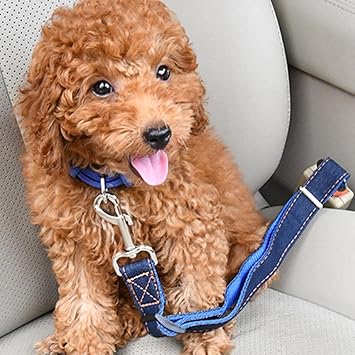 Meri Shopp Adjustable Pet Cat Dog Car Seat Belt Safety Restraint Harness Clip Lead Red