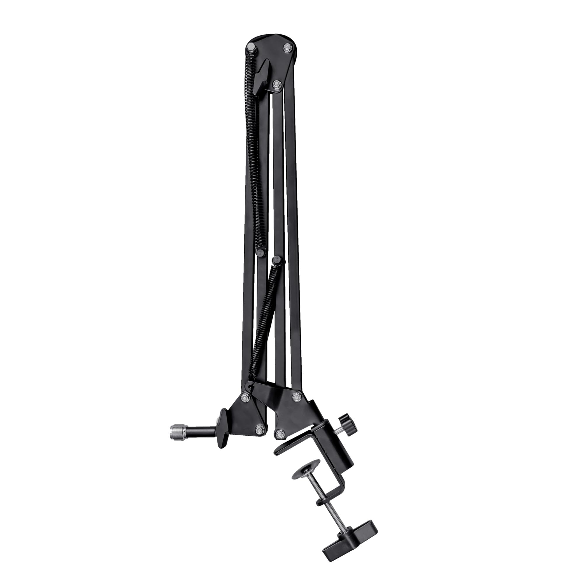 GXTrust Emita Mikrofon Arm, Mikrofonständer mit Integriertes 290 cm Kabel | Einstellbarer Tischarm, Mic Stand, Elastische Halterung, Mikrofonarm für alle Gängigen Mikrofone, Schwarz