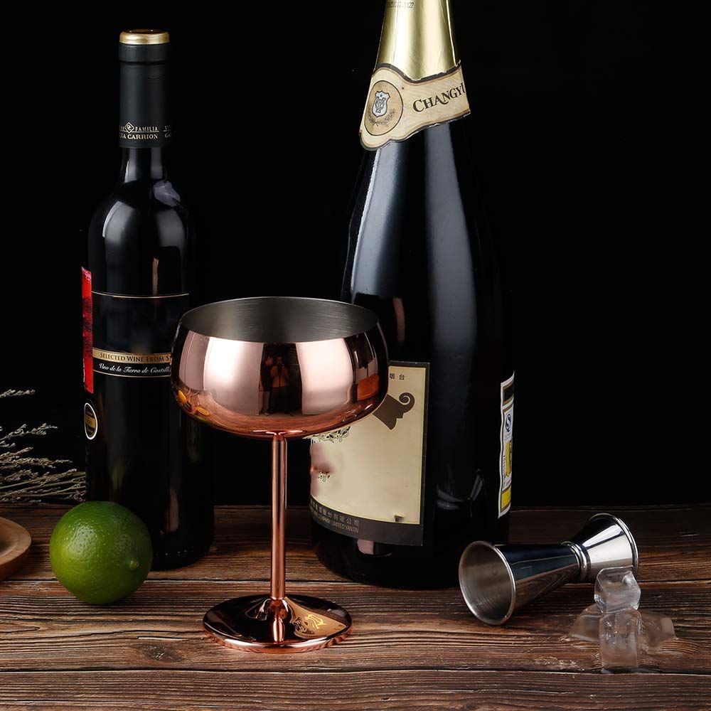 shanpu Kupfer Coupe Champagner GläSer Set Von 2 Edelstahl Vintage Glas