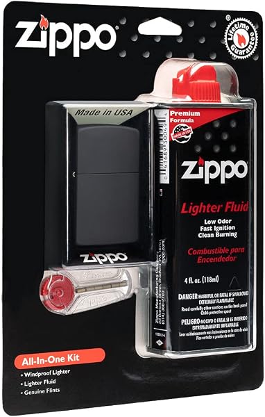 Zippo All-in-One Kit Black Matte Windproof Lighter