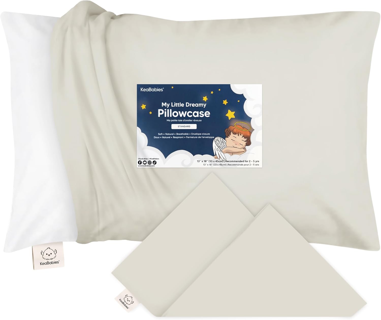 KeaBabies Toddler Pillowcase for 13X18 Pillow Organic