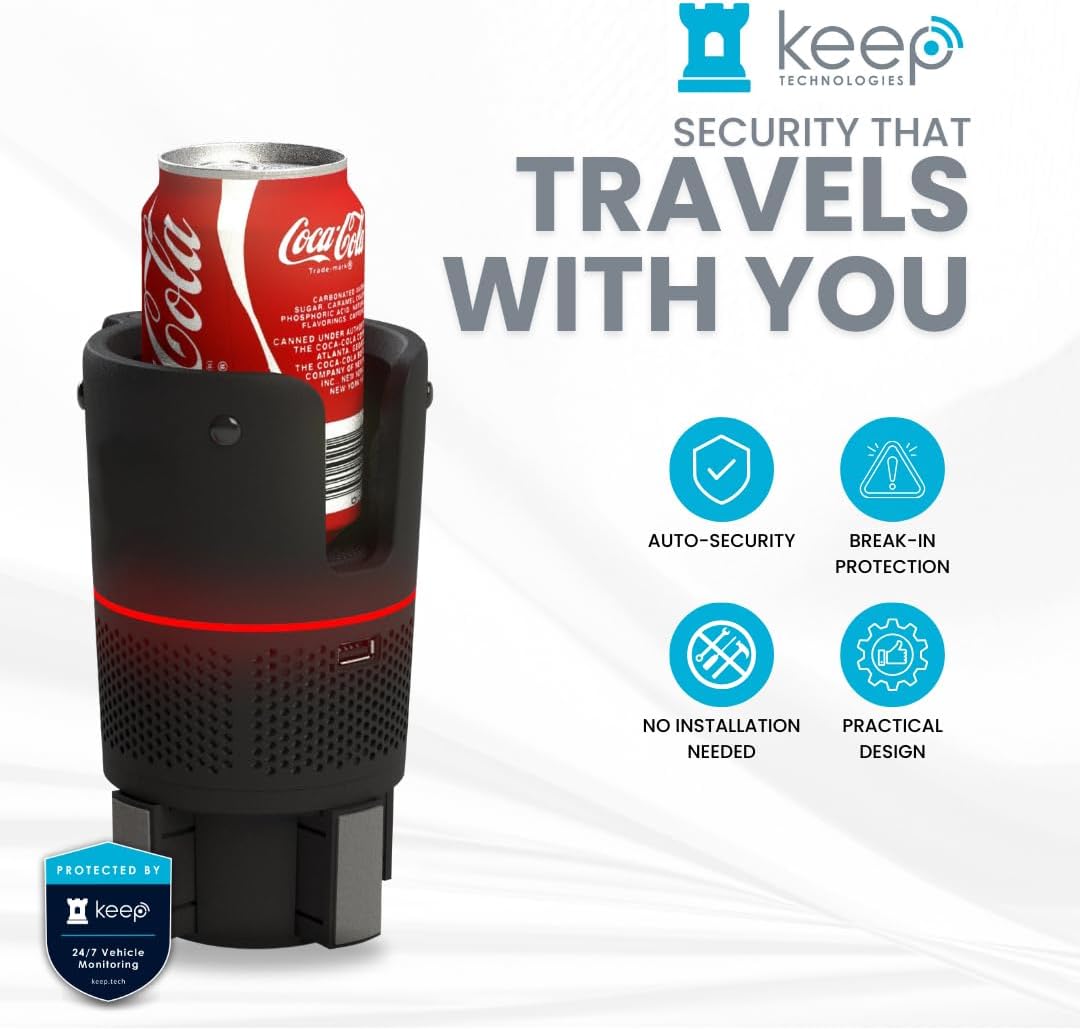 Keep Car Alarm - 4G/LTE, Anchoring Anti-Theft & Break-in Deterrent, GPS, Motion Sensing (PIR/Radar), 1080p Pictures & Video, 120dB Sound and Flashing Bright LEDs