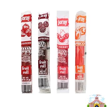 Variety Pack - 4 Flavor Fruit Leather - Raspberry, Apricot, Strawberry, Cherry - Individually Wrapped - 4 Pack Fruit Roll 0.75 Oz Each - Snack for Kids & Adults - Perfect On-the-Go Treat