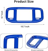 Vista 4 de JWWY Consolas centrales de cargador, tablero de salpicadero, marco de pantalla de navegación de DVD, cubierta de instrumento para 2015-2024+Dodge