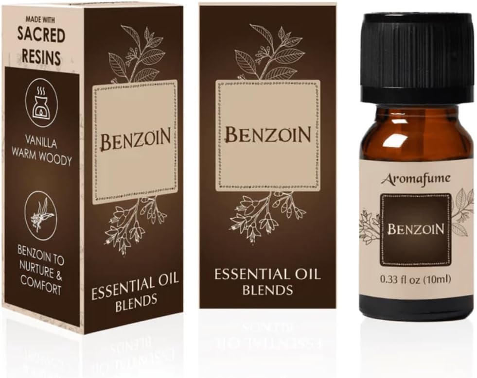 Benzoin Resin Essential Oil Diffuser Blend 30ml by Aromafume | Styrax Extract Blended | Native to Indonesia | Promotes Peace and Help Focus During Meditation | Charged with Pure Resins