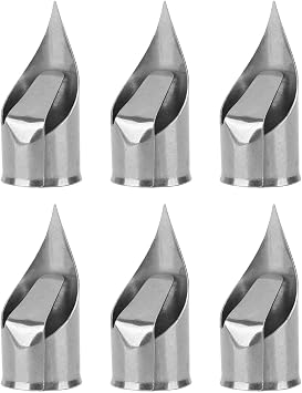 Pssopp 6Pcs Sewing Lapel Angler, Sewing Fingerthing Pusher Buckle Design Finger Protector Stainless Steel Finger Lapel Angler for Sewing Quilting