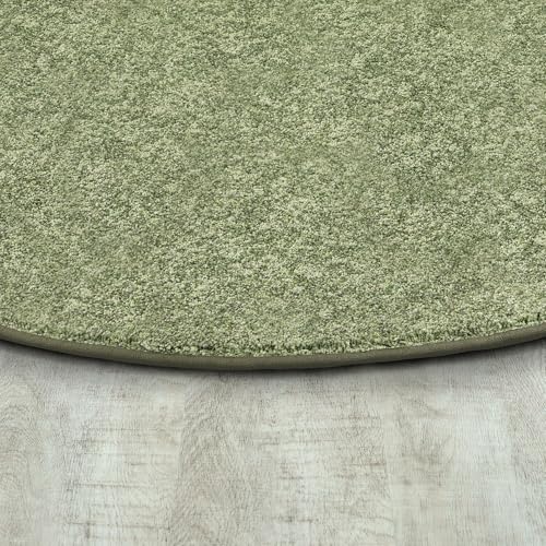 Tapete Joy Carpets Endurance Color Sólido Verde Salvia Oval 6x9 miniatura 3