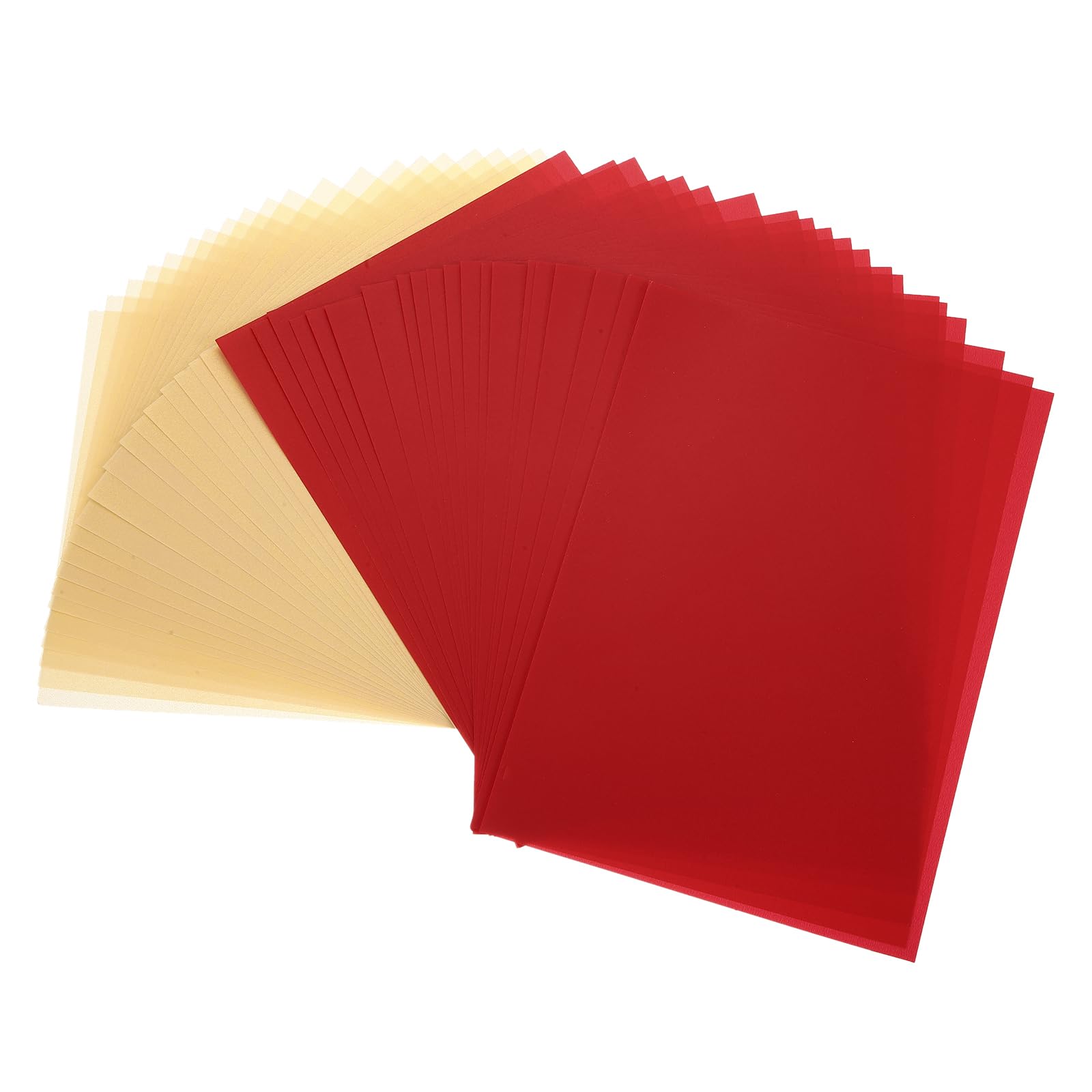 sourcing map Colored Vellum Paper, 50 Sheet Red/Beige Transparency 8.3 x 11.7 Printable Vellum Paper, Translucent Sheets for Printing Wedding Invitations Ink Jet Laser Printer