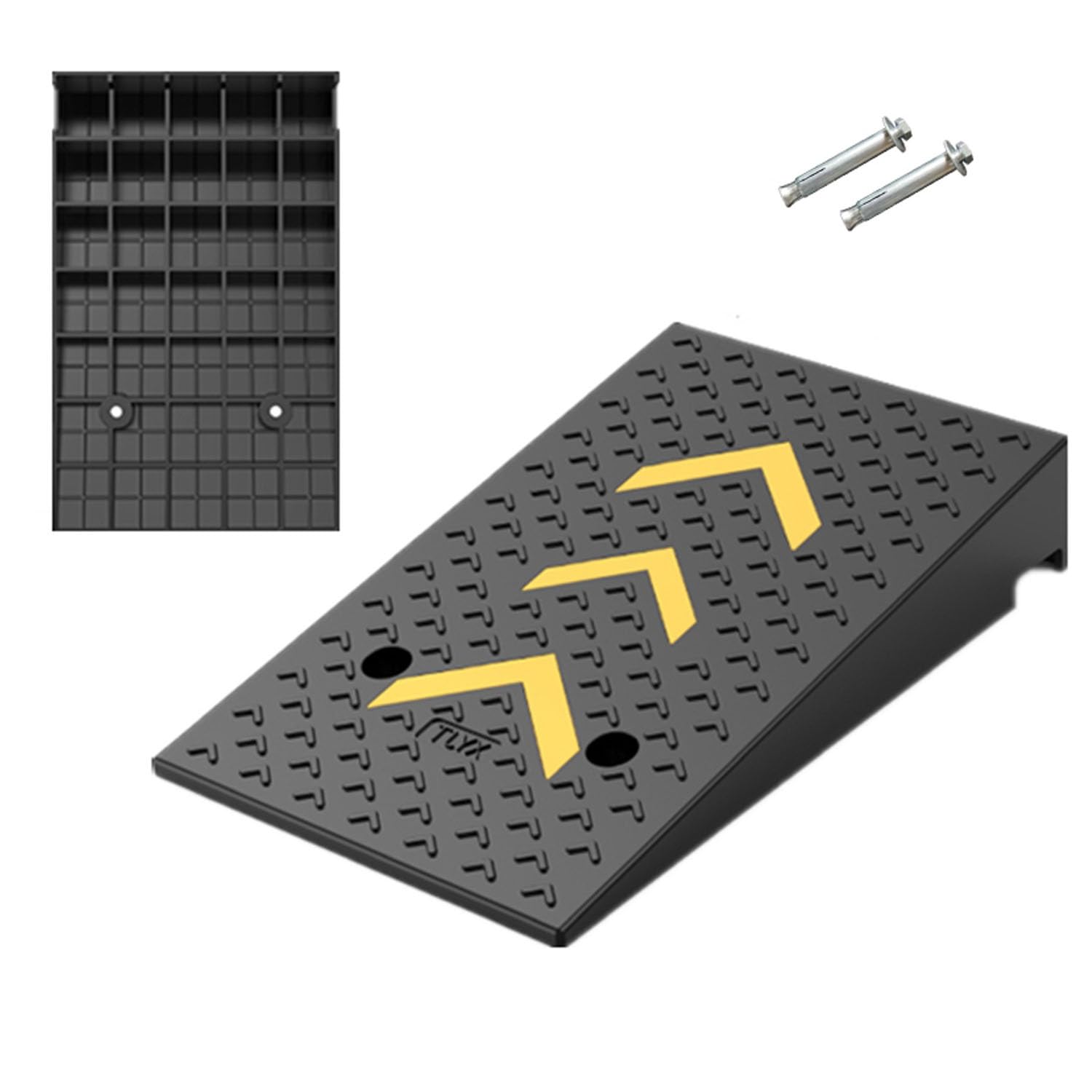 Rampa para silla de ruedas, rampa antideslizante para facilitar el acceso, ideal para vehículos y dispositivos de movilidad, altura ajustable, diseño duradero