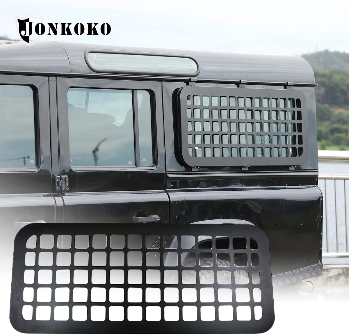 YIWANG For Land Rover Defender 110 90 2004-2022 Car Styling Aluminum Alloy Black Car Window Side Glass Protective Panel Auto Accessories (For Defender 2004-2019, Style A-Aluminum Alloy), YIWANG