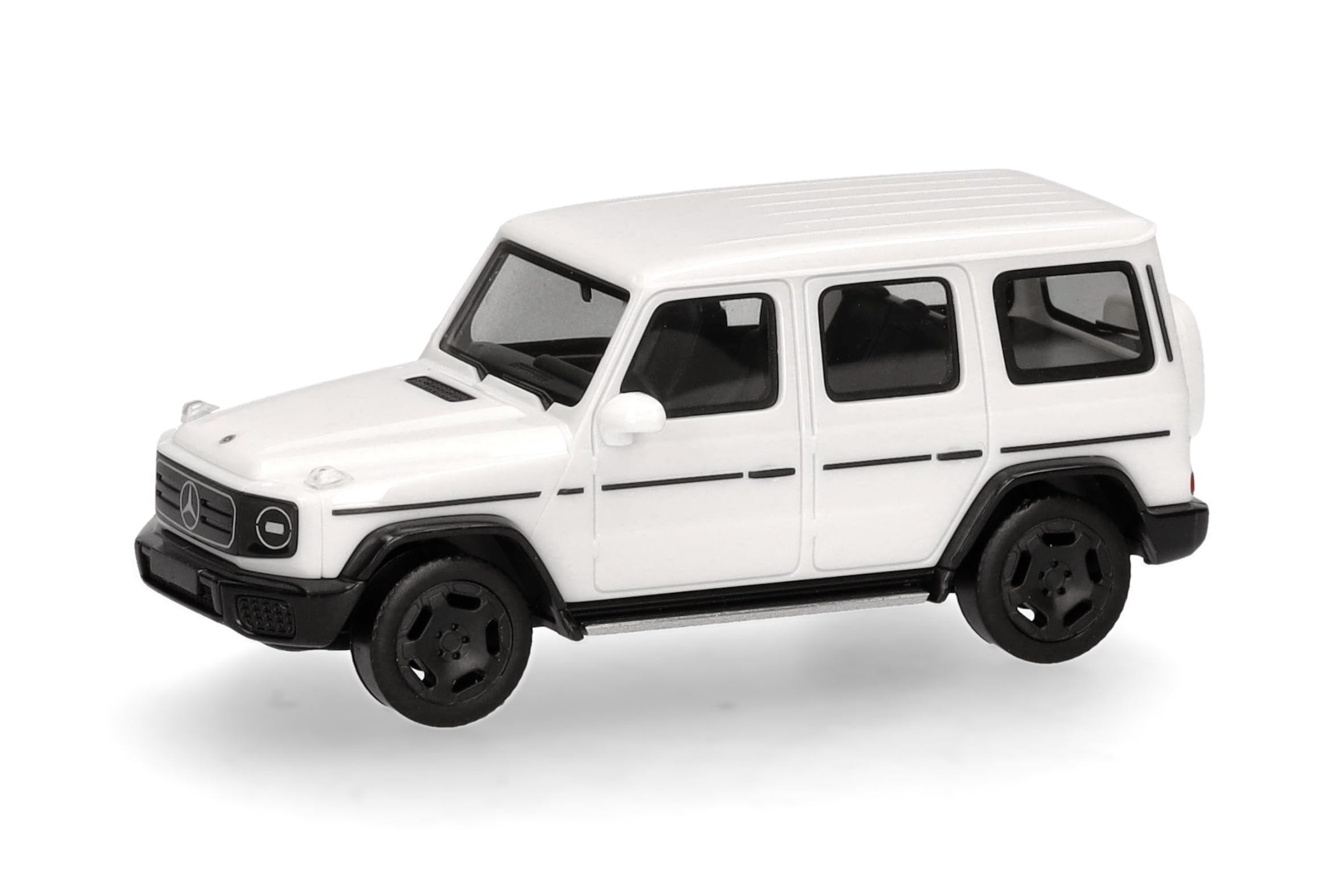 herpa Modellino Mercedes-​Benz G 580 con tecnologia EQ (N465), bianco, scala 1:​87, pezzo da collezione, Made in Germany, modello in plastica
