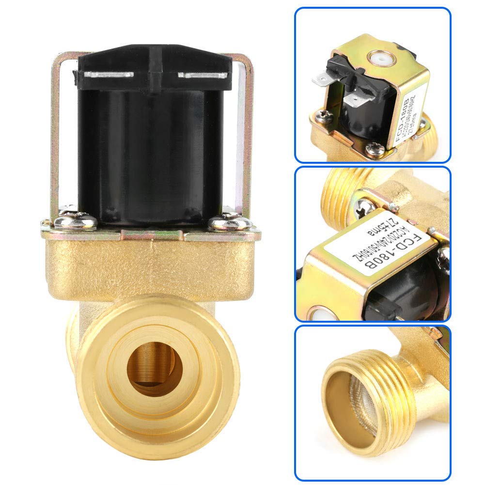 Elektryczny zawór elektromagnetyczny G3 / 4 wlot wody 2-drożny N/C AC Normalnie zamknięty 220/240V FCD-180B