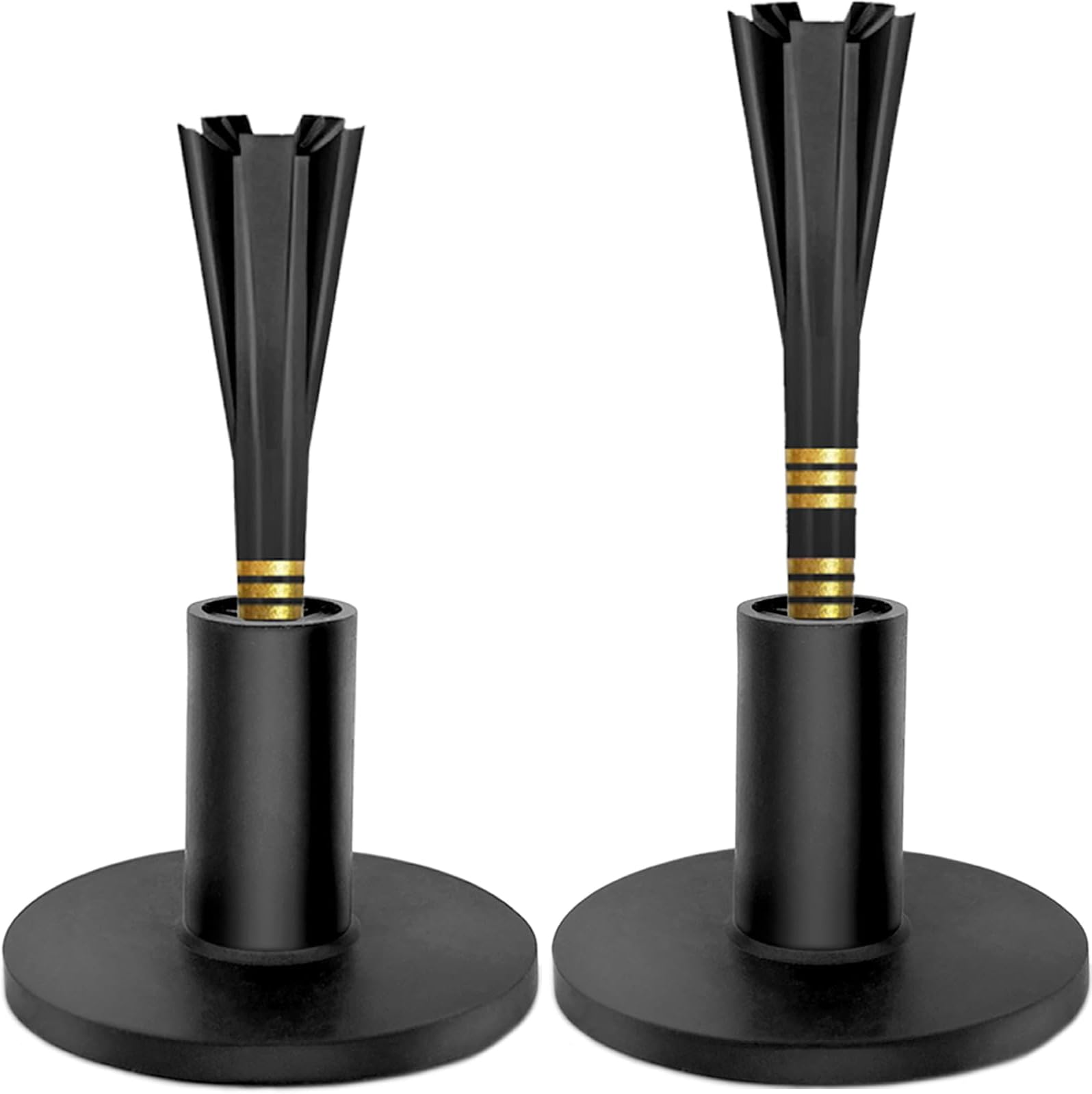 Golf Range Tees Set with Rubber Tee Holders and 5-Prongs 3-1/4" Plastic Golf Tees Stripe Consistency Distance for Golf Mats and Indoor Outdoor Training