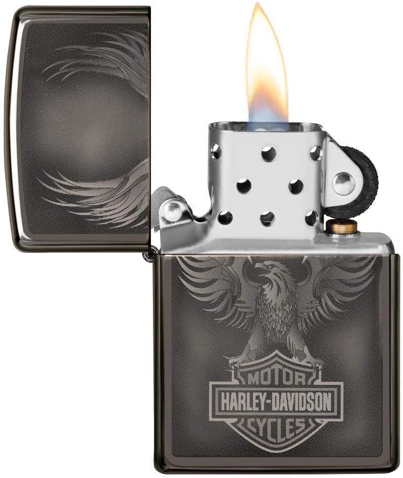 Zippo Harley-Davidson Eagle Wings Pocket Lighter Black