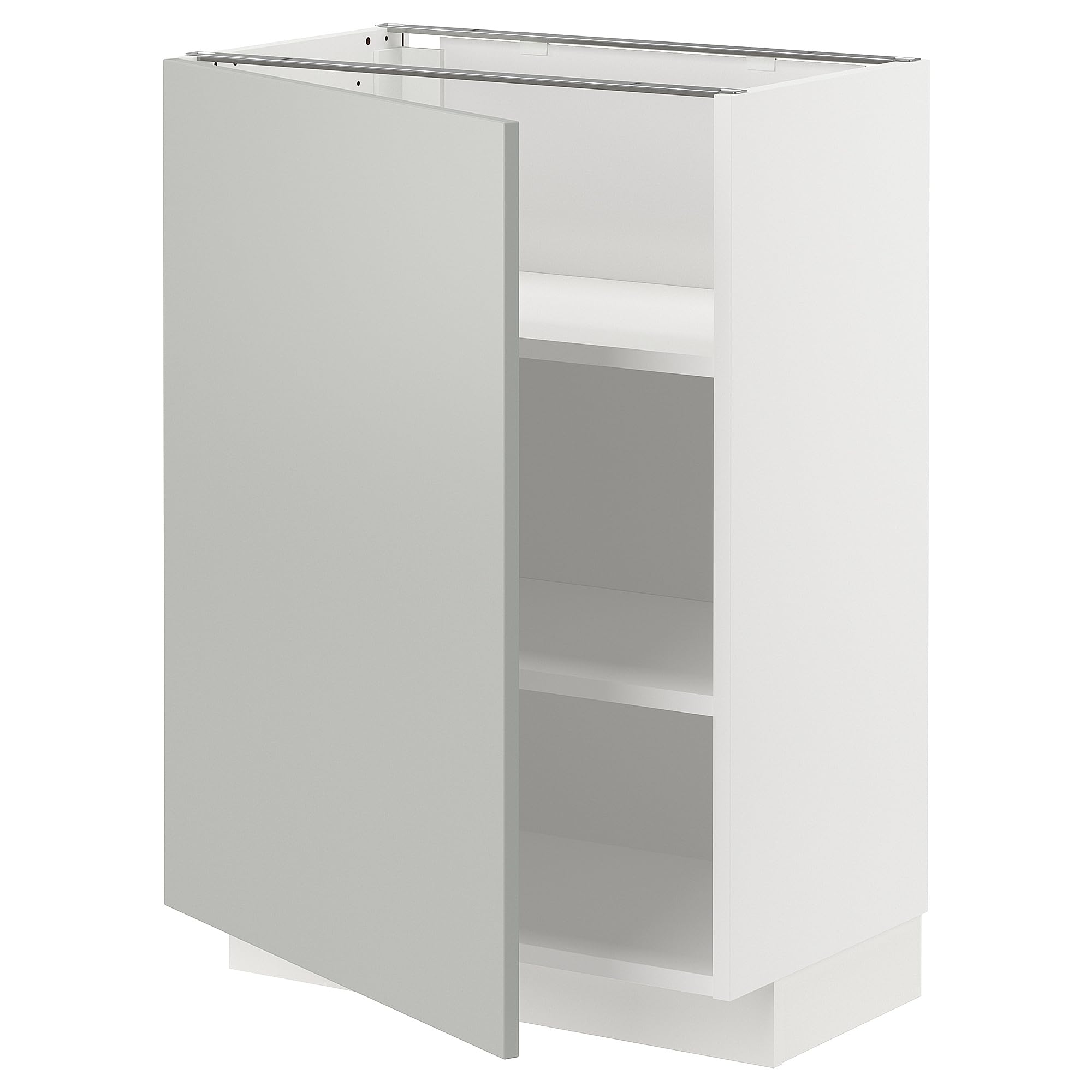 METOD meuble bas étagères 60x37 blanc Havstorp gris clair pour buffet et cuisine