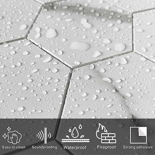 Miniatura 3 de COLAMO LUXURY - Paquete de 5 azulejos de mármol de Carrara blanco para salpicaduras de cocina, azulejos autoadhesivos para caravana, salpicadura