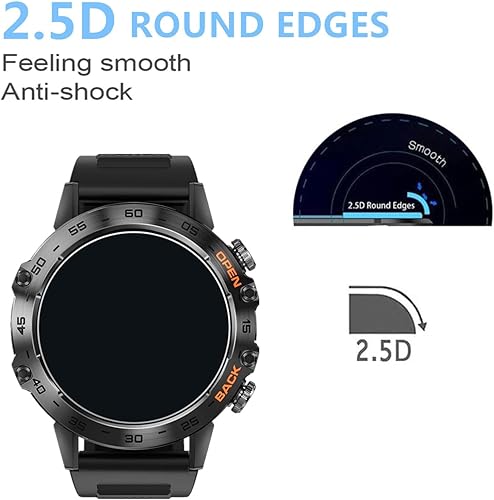 Miniatura 4 de Protector de pantalla de reloj inteligente militar compatible con SUNKTA K52 de 1.39 pulgadas (paquete de 3) Película de vidrio templado 9H