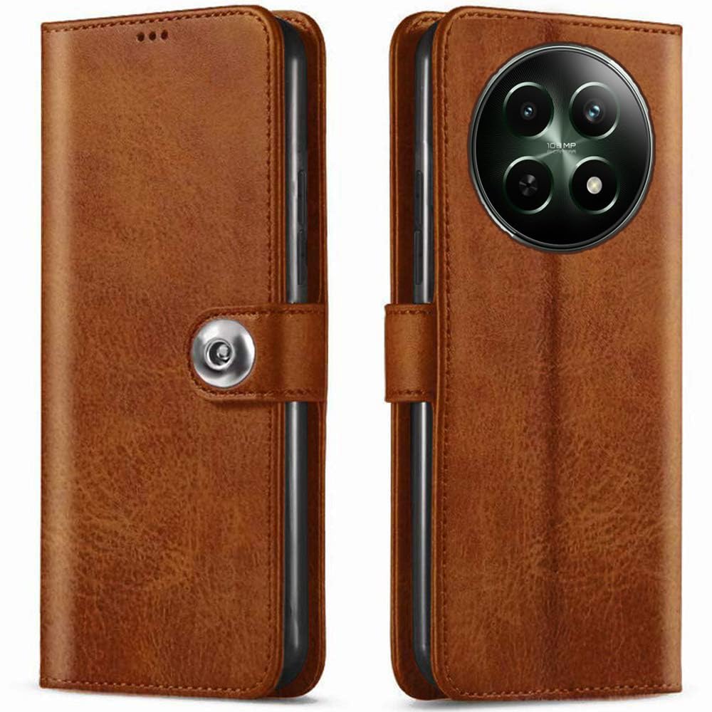 NEXTZONE Leather Finish Case for Realme Narzo N65 5G|Inbuilt Pockets&Stand| Designer Button Magnet Flip Cover - Brown (B0D9R3L1DS) Amazon Price History, Amazon Price Tracker