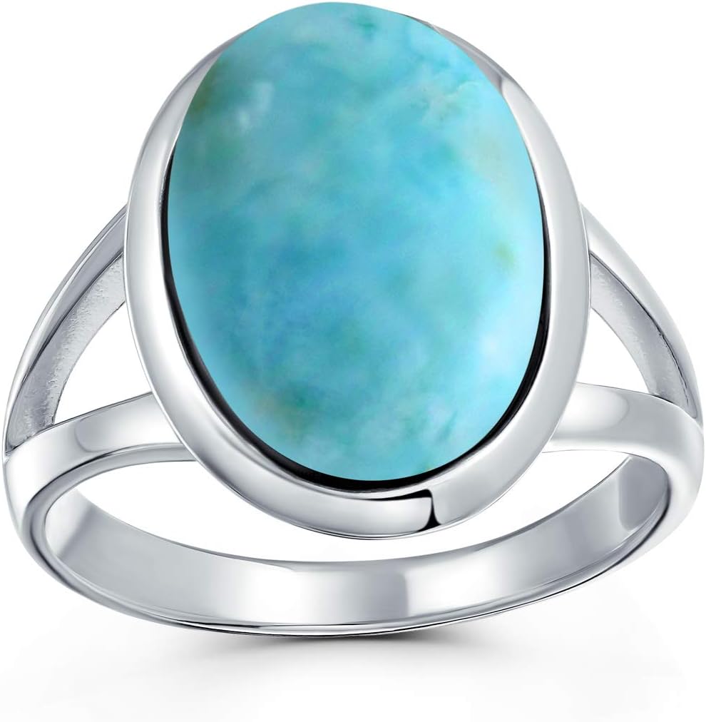 Bling Jewelry Customizable Iridescent White Created Opal Big Oval Split Shank Statement Ring For Women And Teens Personalized Boho Gemstone .925 Sterling Silver Rhodium Plating October Birthstone