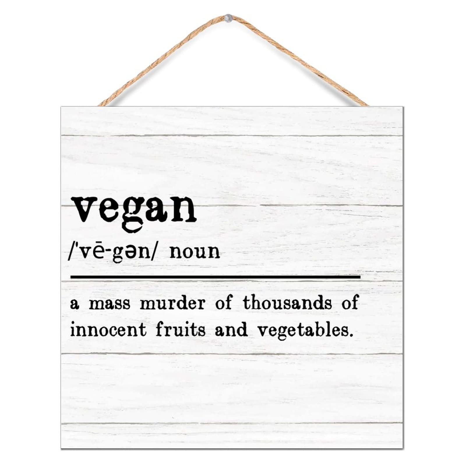 Panneau en bois Vegan Définition 30x30 cm pour deco de chambre