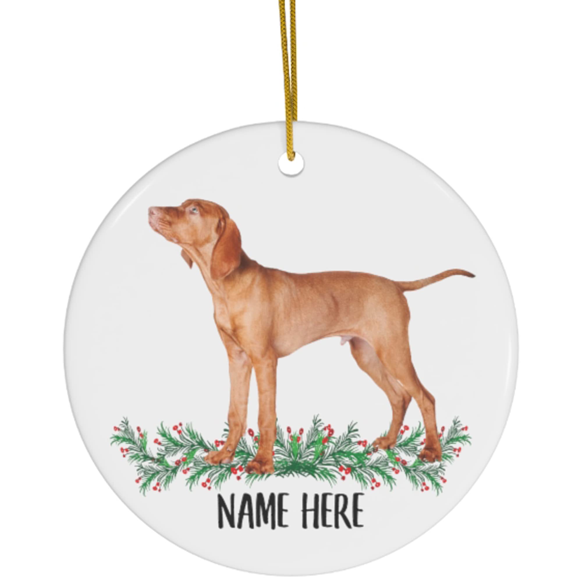 Personalized Vizsla Christmas Tree Ornament