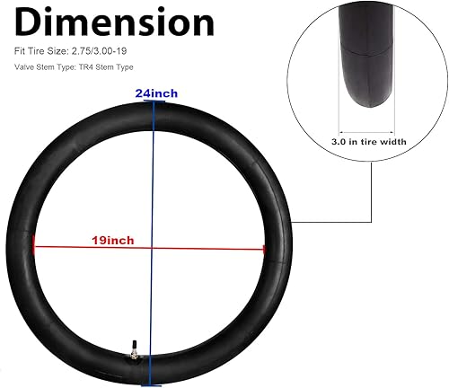 Miniatura 5 de 2.75-19 3.00-19 Tubo interior de alta resistencia 80-19 100-19 tubos de neumáticos con vástago de válvula recto TR4 repuesto para CRF KLX TTR
