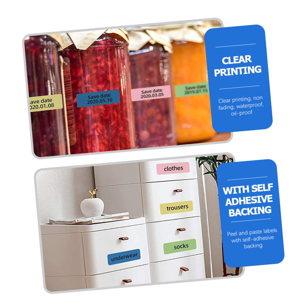 SHINEOFI 800pièces Étiquettes Thermiques Autocollantes Étanches Pour Imprimante Stickers Pour Marquage Et Organisation Supermarchés Et Magasins