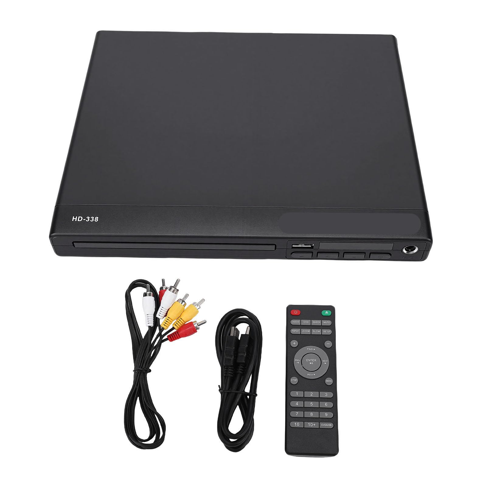 GOWENIC Odtwarzacz DVD, jakość Obrazu 1080P HD, Pliki na Pendrive'ie USB, z Pilotem i Mikrofonem, do Telewizora z Wejściem USB 6,5 Mm i Odtwarzaniem Plików MP3 (wtyczka UE)