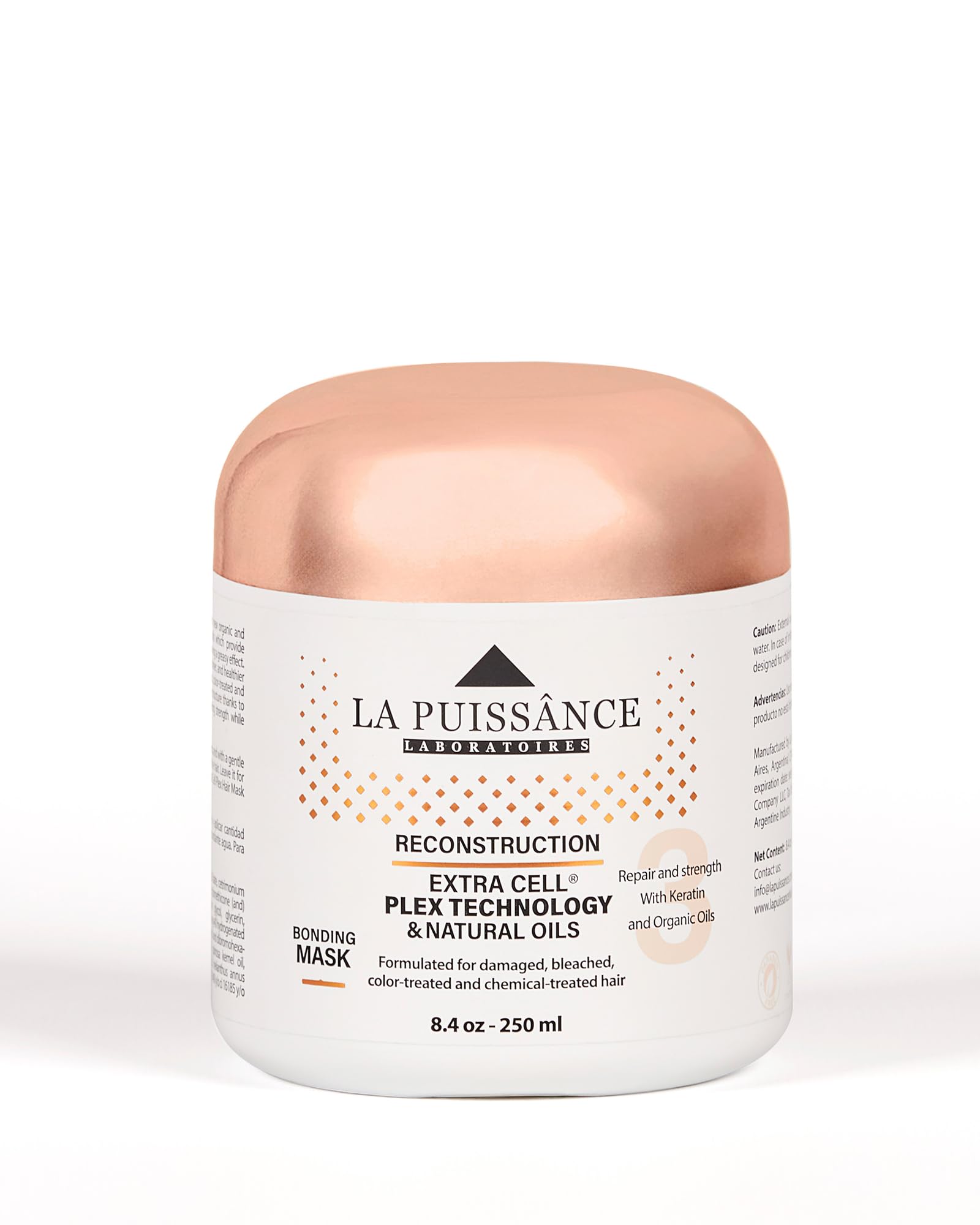 LA PUISSANCE Extra Cell Plex Deep Conditioning Hair Mask Step 3 - Moisturizing Repair Treatment for Damaged Hair - Ideal for Color-Treated, Bleached & Chemically-Treated Hair for Home and Salon Use