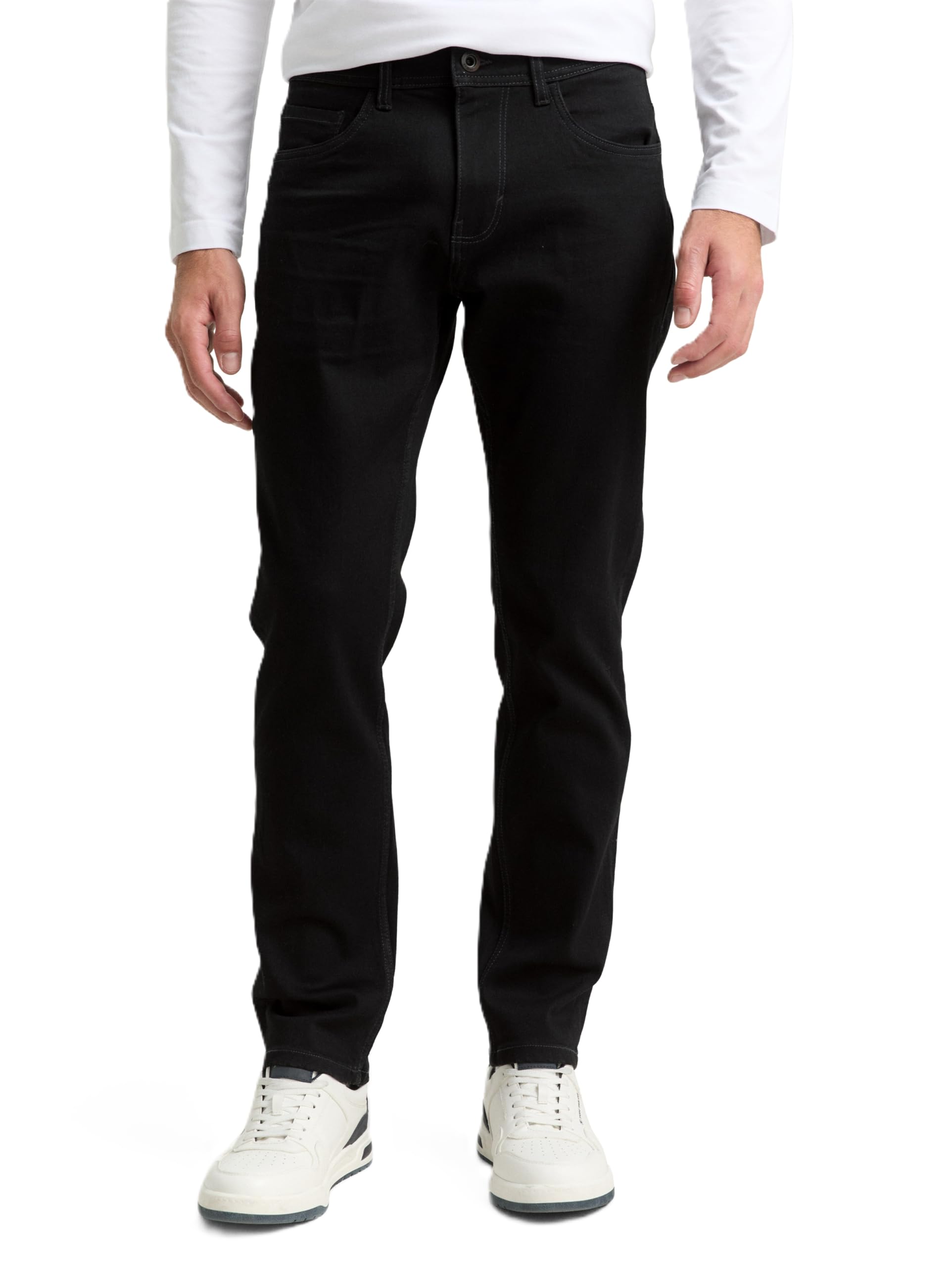 Tom Tailor Herren 1047978 TTJOSH Regular Slim Jeans Mit Stretch, 10240 - Black Denim, 33W / 34L EU