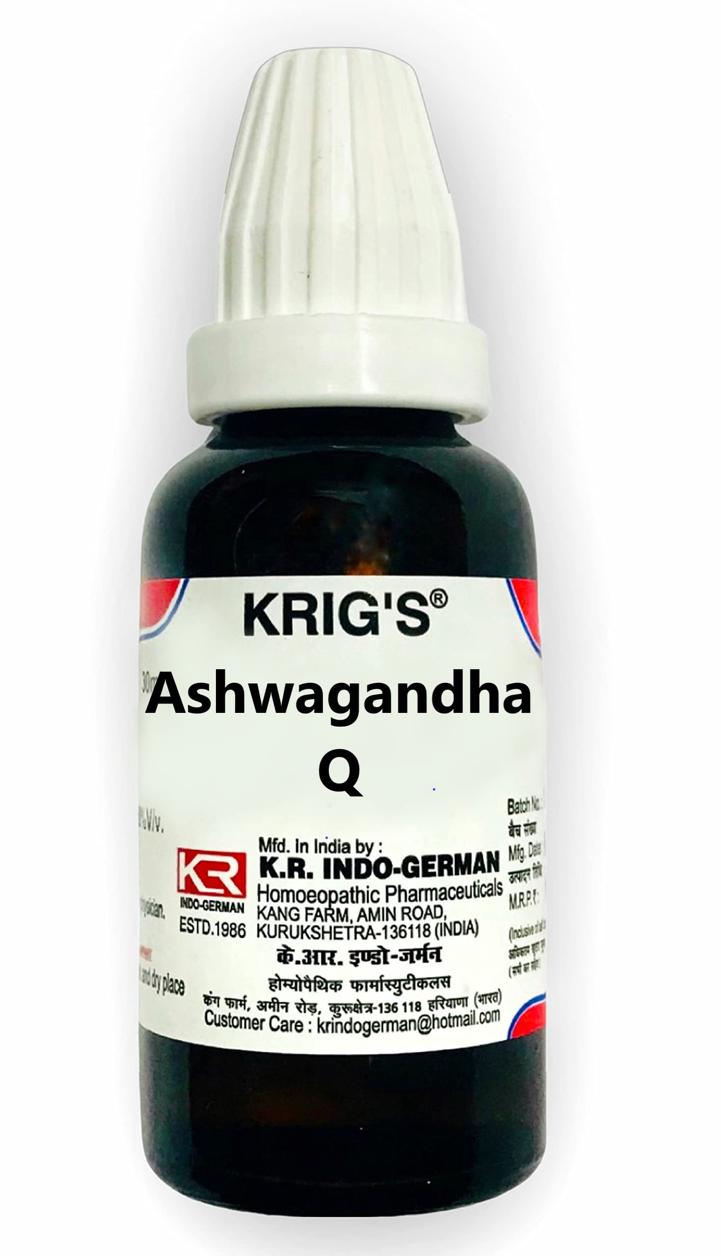 KRIGS Ashwagandha Q - 30mL Set Of 3 | Homeopathic Mother Tincture (B0BLKSMKHK) Amazon Price History, Amazon Price Tracker