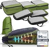 🔄 Design pratique & ergonomique – Avec maille respirante, fermetures éclair robustes et poignée confortable, ces packing cubes compression sont des sac de rangement voyage indispensables pour optimiser votre espace