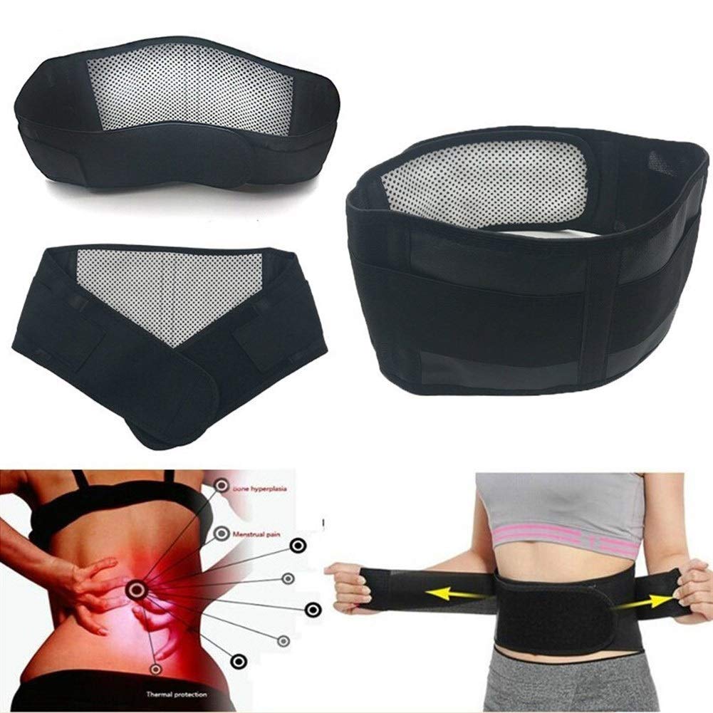 YKMYXZ， Tutore lombare Vita regolabile Tormalina Autoriscaldante Terapia magnetica Cintura di supporto for la vita posteriore Fascia for massaggio lombare uomo donna