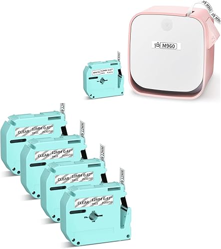 Miniatura 1 de Vixic M960 Bluetooth Mini Label Maker Machine, Pink Thermal Portable Handheld Sticker Smartphone Easy to Use Labeler Printer for Home School Office
