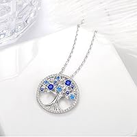 Vista 8 de Collar de árbol de la vida para mujer, collar de perlas esmeralda piedras natales de mayo, junio, para esposa, mamá, regalos de cumpleaños