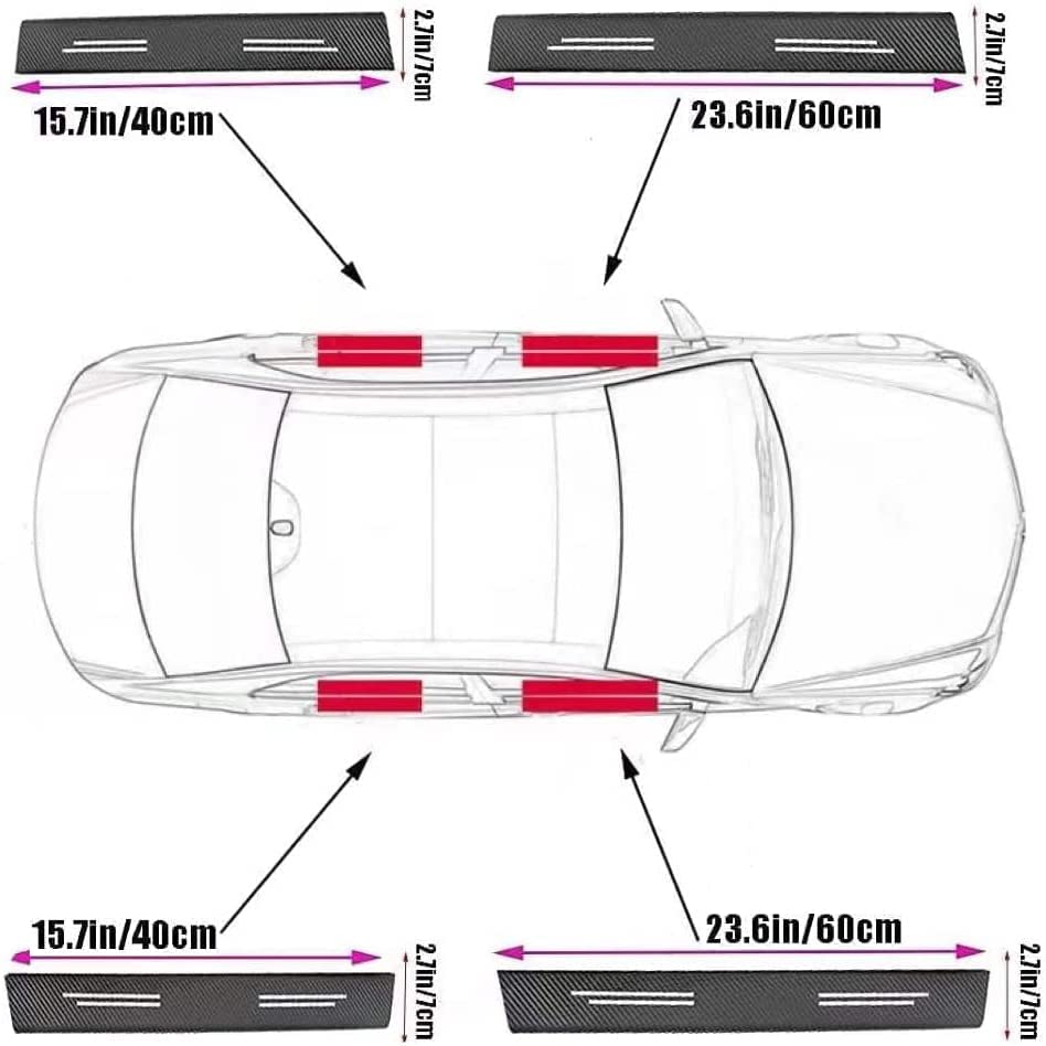 4 Stuks Auto Instaplijsten Protector voor FIAT Panda 3 (III) 312/319 I