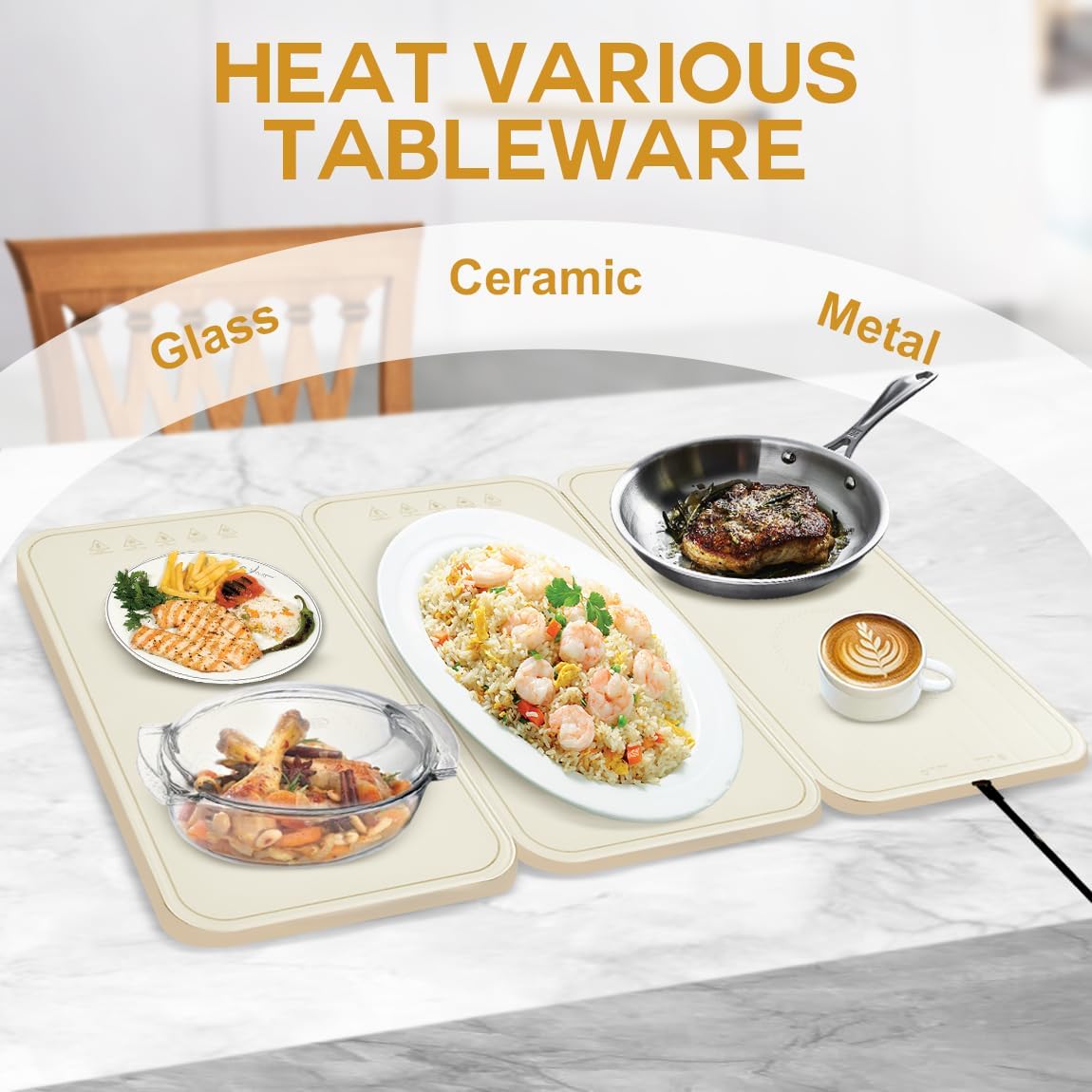 Electric Stackable & Silicone Food Heating Warming Tray for Any Events