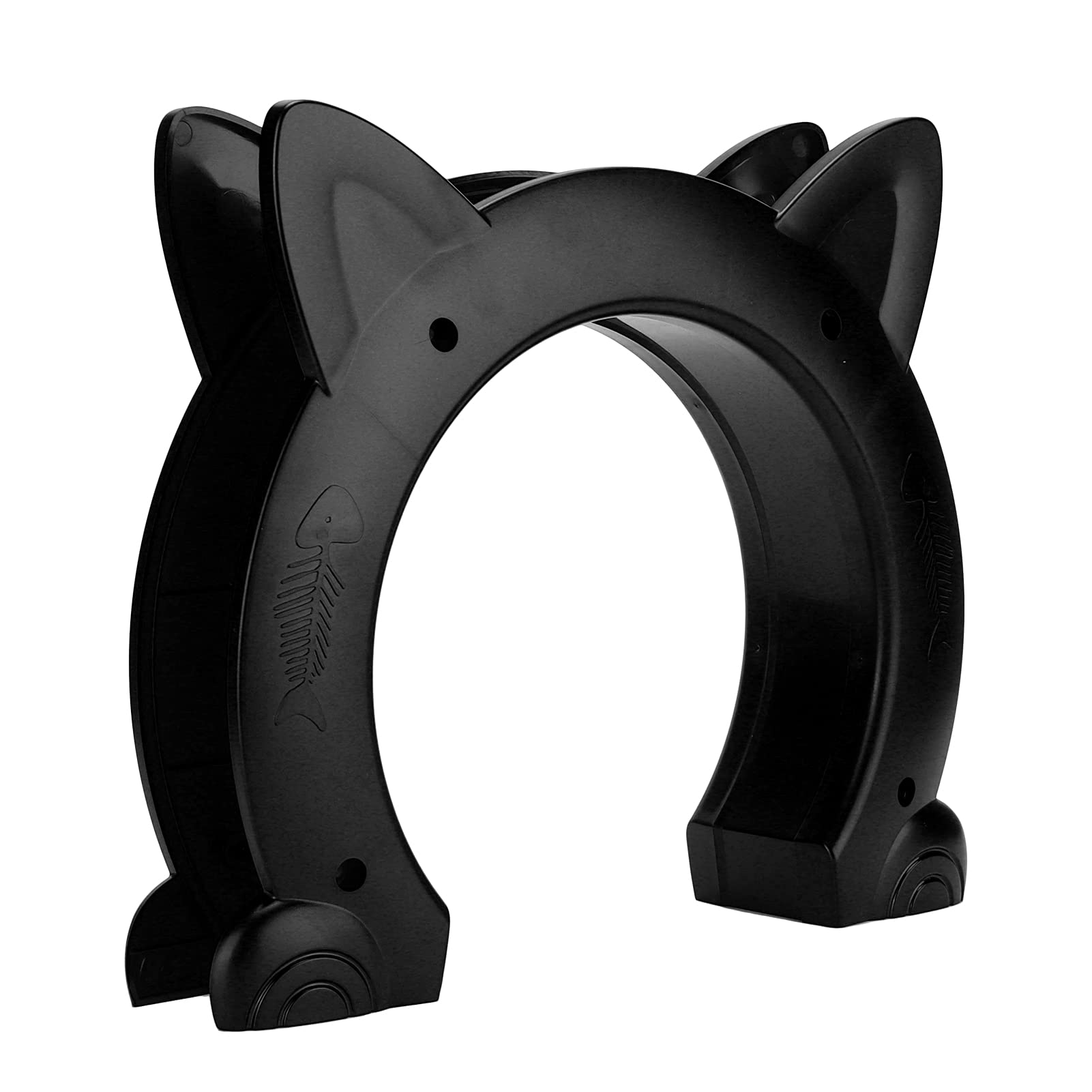 Cat Door, ABS Material Dog Gate for Interior Exterior for Window for Household Doors (Black)